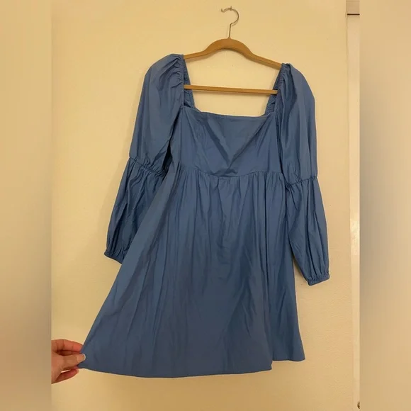 Reformation Blue Michaela Puff Sleeve Mini Dress - Picture 6 of 9